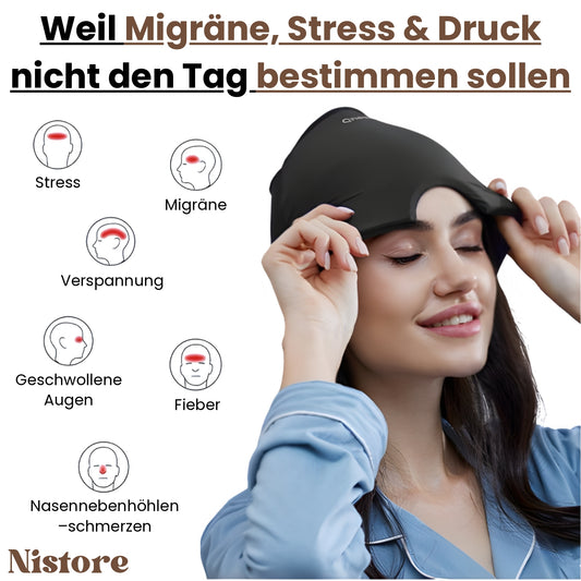 Schmerzlinderungskappe & Migränemaske mit Kühlgel - nistore